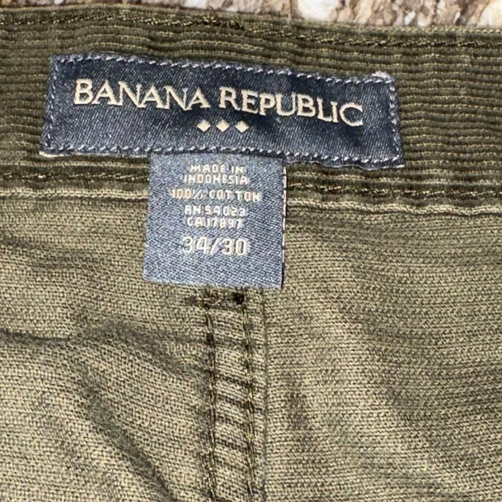 Corduroy Pants Mens 34x30 Olive Green Button Fly Banana Republic